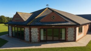 A photo taken from the carpark of Lakenheath Pavilion
